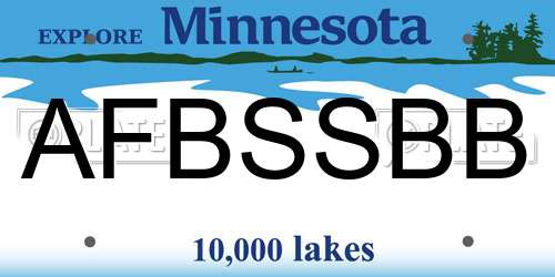 AFBSSBB Minnesota License Plate