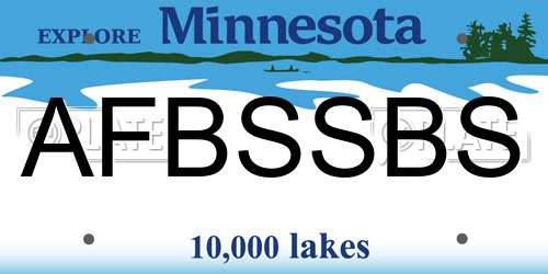 AFBSSBS Minnesota License Plate