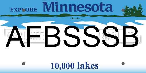 AFBSSSB Minnesota License Plate