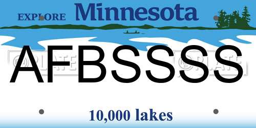 AFBSSSS Minnesota License Plate