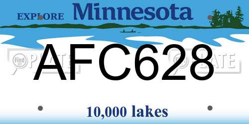 AFC628 Minnesota License Plate
