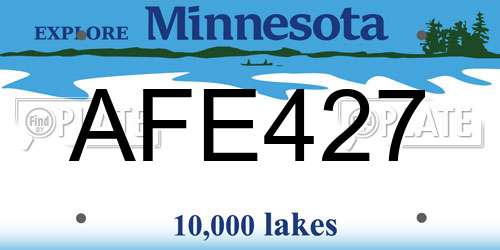 AFE427 Minnesota License Plate