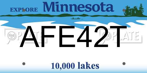 AFE42T Minnesota License Plate