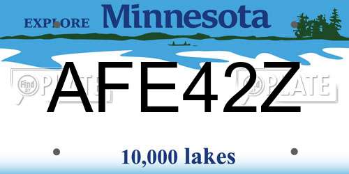 AFE42Z Minnesota License Plate