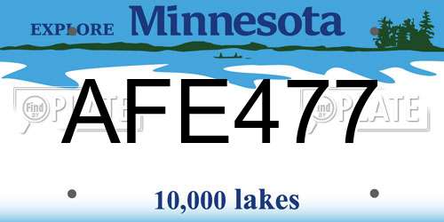 AFE477 Minnesota License Plate