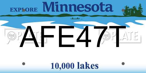 AFE47T Minnesota License Plate