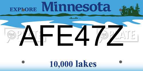 AFE47Z Minnesota License Plate