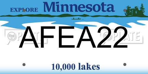 AFEA22 Minnesota License Plate