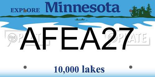 AFEA27 Minnesota License Plate