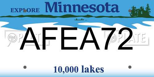 AFEA72 Minnesota License Plate