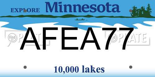AFEA77 Minnesota License Plate