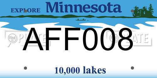 AFF008 Minnesota License Plate