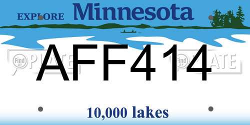 AFF414 Minnesota License Plate