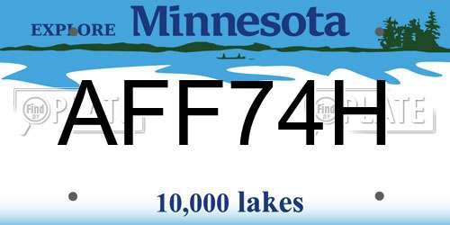 AFF74H Minnesota License Plate