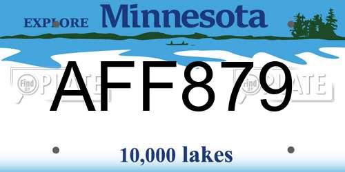 AFF879 Minnesota License Plate