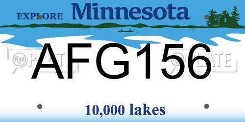 AFG156 Minnesota License Plate