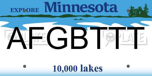 AFGBTTT Minnesota License Plate