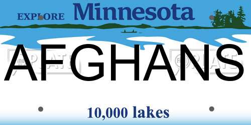 AFGHANS Minnesota License Plate