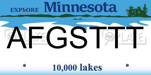 AFGSTTT Minnesota License Plate