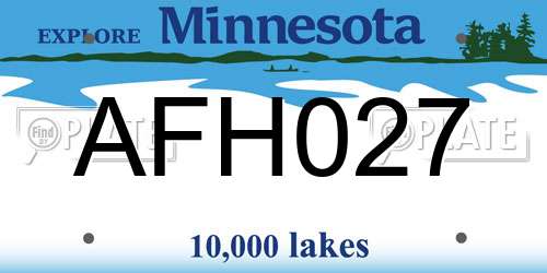 AFH027 Minnesota License Plate