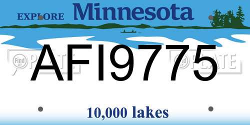 AFI9775 Minnesota License Plate