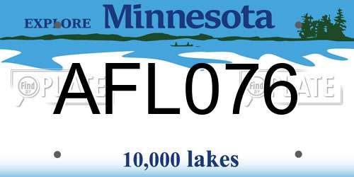 AFL076 Minnesota License Plate