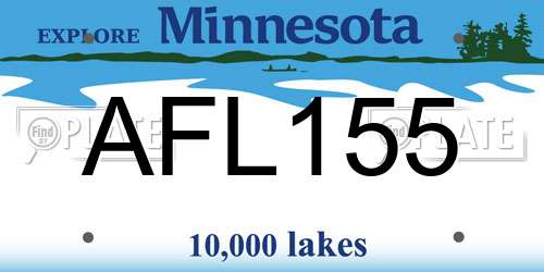AFL155 Minnesota License Plate