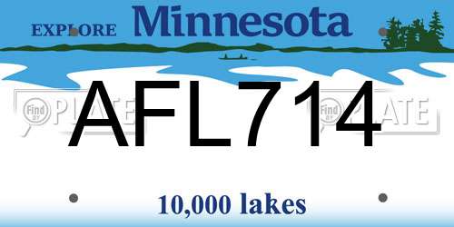 AFL714 Minnesota License Plate