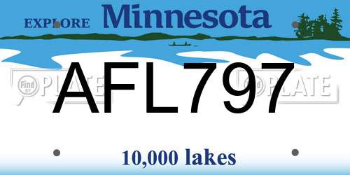 AFL797 Minnesota License Plate