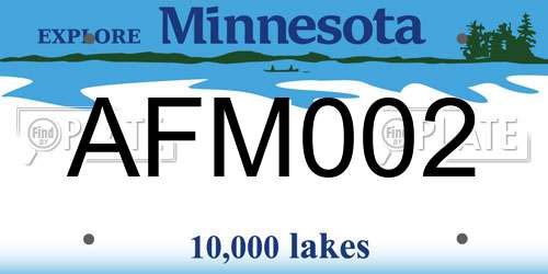 AFM002 Minnesota License Plate