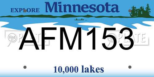 AFM153 Minnesota License Plate