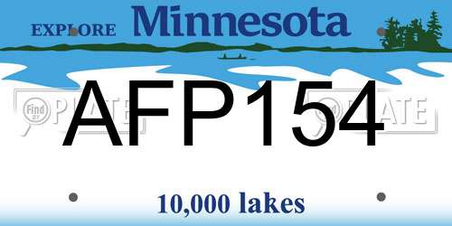 AFP154 Minnesota License Plate