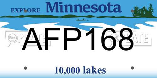 AFP168 Minnesota License Plate