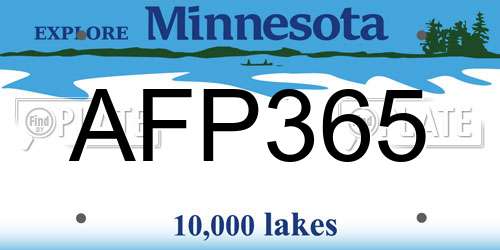 AFP365 Minnesota License Plate