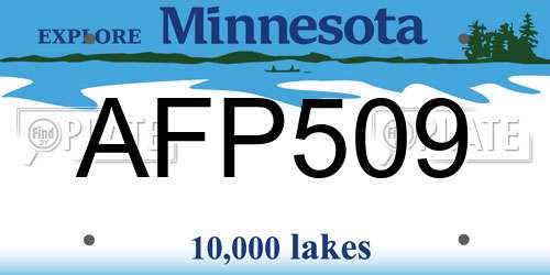AFP509 Minnesota License Plate
