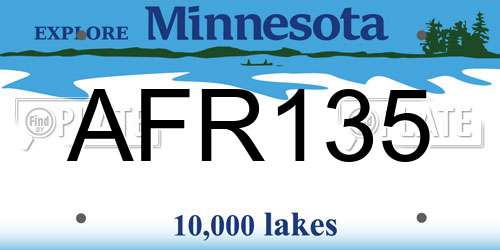 AFR135 Minnesota License Plate