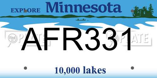 AFR331 Minnesota License Plate
