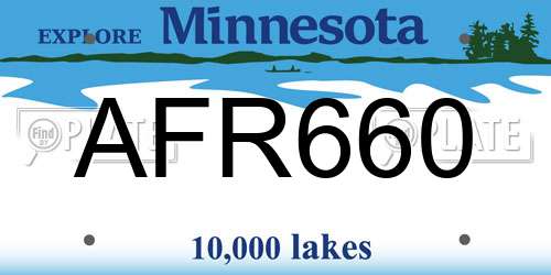 AFR660 Minnesota License Plate