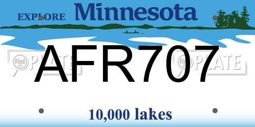AFR707 Minnesota License Plate