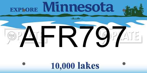 AFR797 Minnesota License Plate