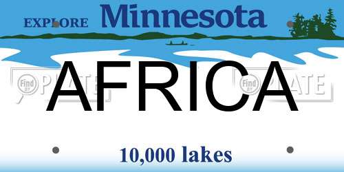 AFRICA Minnesota License Plate