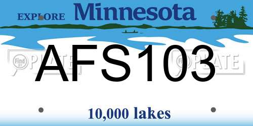 AFS103 Minnesota License Plate