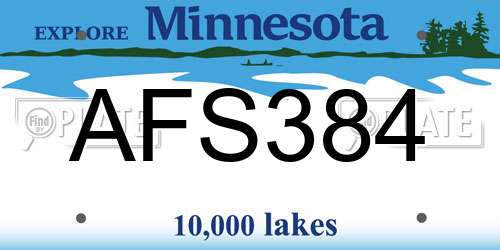 AFS384 Minnesota License Plate