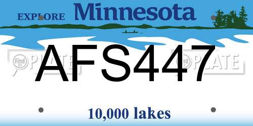 AFS447 Minnesota License Plate