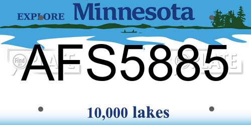 AFS5885 Minnesota License Plate