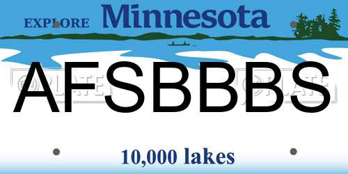AFSBBBS Minnesota License Plate
