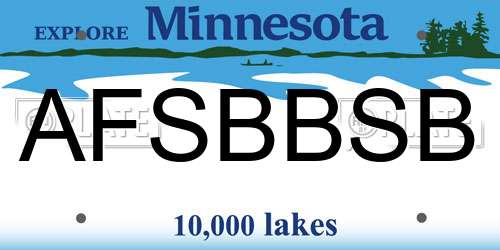 AFSBBSB Minnesota License Plate