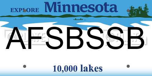 AFSBSSB Minnesota License Plate