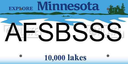 AFSBSSS Minnesota License Plate