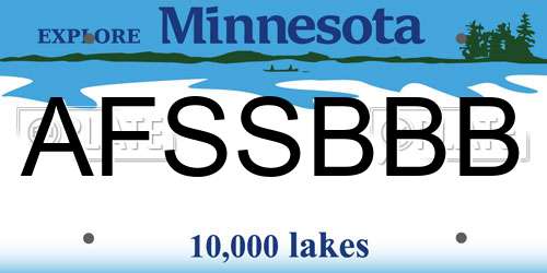 AFSSBBB Minnesota License Plate